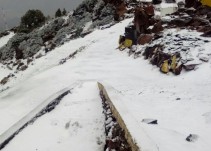 Cae aguanieve en el Parque Nacional del Nevado de Colima