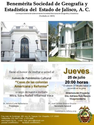 Conferencia "Casas de las colonias Americanas y Reforma" Conferencia "Casas de las colonias Americanas y Reforma"