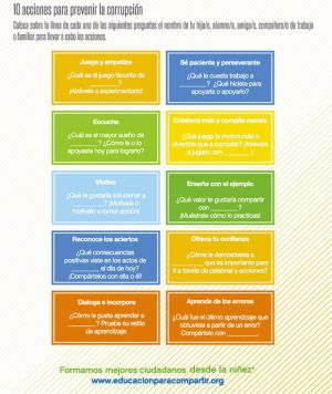 “10 acciones para prevenir la corrupción desde la niñez” “10 acciones para prevenir la corrupción desde la niñez”