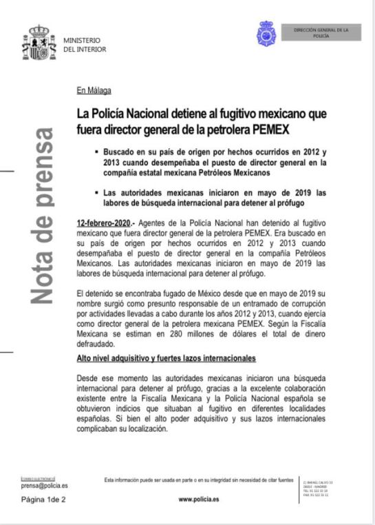 Emilio Lozoya es detenido, confirma la FGR Emilio Lozoya es detenido, confirma la FGR