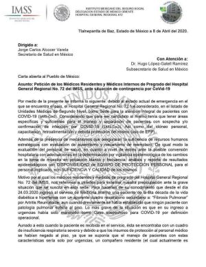 Al menos 27 casos de contagio en un hospital del IMSS en Tlalnepantla Al menos 27 casos de contagio en un hospital del IMSS en Tlalnepantla