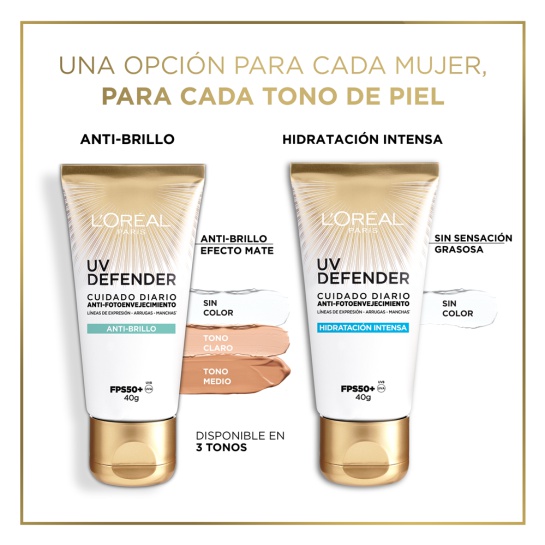 UV Defender de L'Oréal Paris para cada tono de piel UV Defender de L'Oréal Paris para cada tono de piel