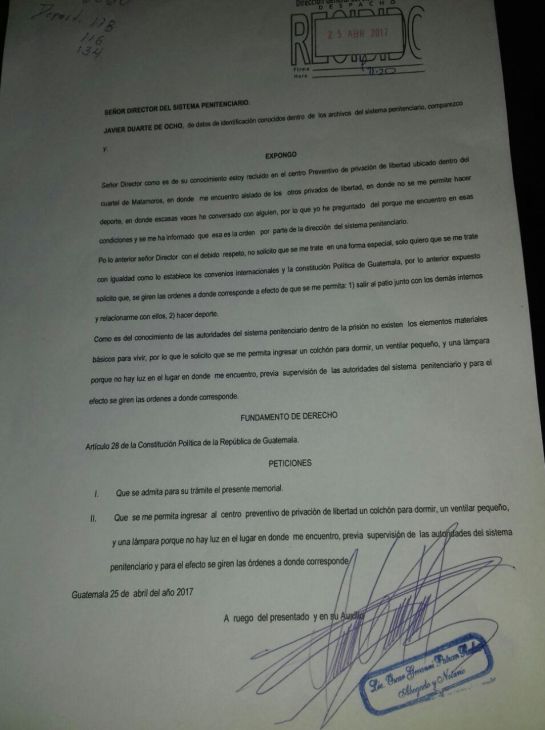 Un colchón, una lámpara y hacer amigos; son las peticiones de Duarte Un colchón, una lámpara y hacer amigos; son las peticiones de Duarte