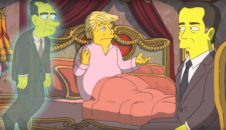 Los Simpsons se burlan de los 125 días de Trump como presidente