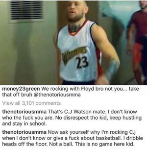 Conor McGregor se hace de palabras con un jugador de la NBA Conor McGregor se hace de palabras con un jugador de la NBA