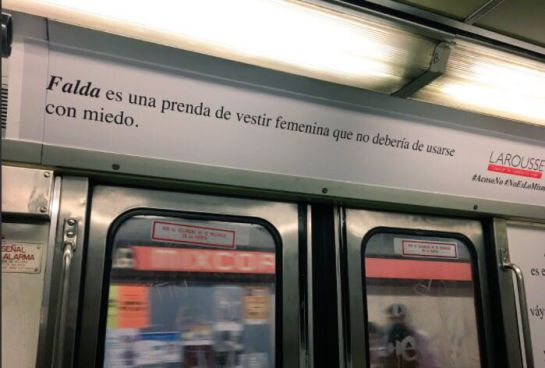 Larousse lanza campaña contra el acoso y machismo en el Metro Larousse lanza campaña contra el acoso y machismo en el Metro