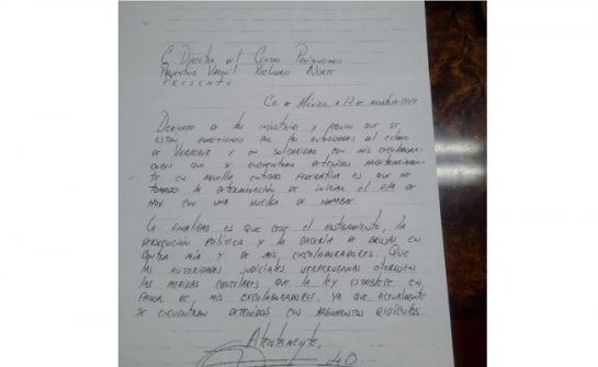 Duarte explica a través de una cara sus razones por las hizo una huelga de hambre Duarte explica a través de una cara sus razones por las hizo una huelga de hambre