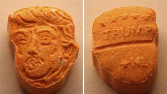Confiscan pastillas de éxtasis con la cara de Donald Trump en Alemania Confiscan pastillas de éxtasis con la cara de Donald Trump en Alemania