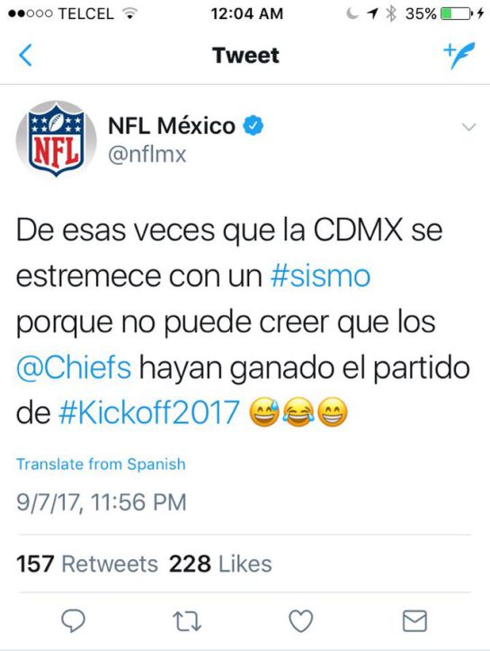 Terremoto, México, NFL: La NFL se disculpa de su broma sobre el sismo en México Terremoto, México, NFL: La NFL se disculpa de su broma sobre el sismo en México