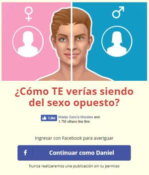 Peligro de usar la app 'Cómo te verías si fueras del sexo opuesto' Peligro de usar la app 'Cómo te verías si fueras del sexo opuesto'