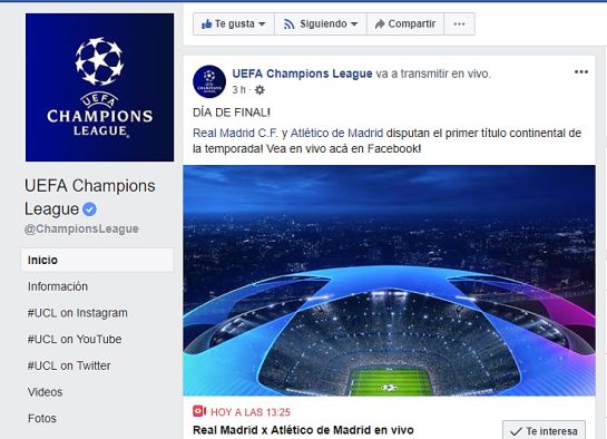 Facebook champions league Facebook champions league
