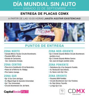 Entregan placas reflejantes a ciclistas por el Día Mundial Sin Auto Entregan placas reflejantes a ciclistas por el Día Mundial Sin Auto