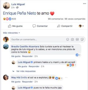 Hackean cuenta de Luis Miguel en Facebook Hackean cuenta de Luis Miguel en Facebook