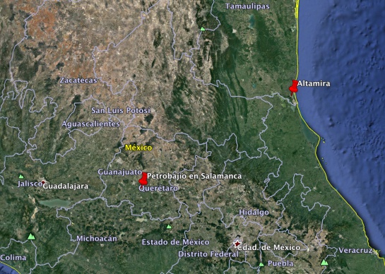 Lugares de operación de Petrobajio Lugares de operación de Petrobajio