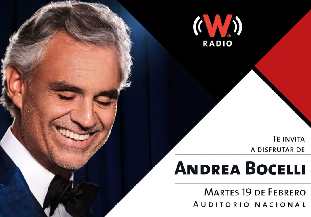 W RADIO tiene tus invitaciones para disfrutar de Andrea Bocelli