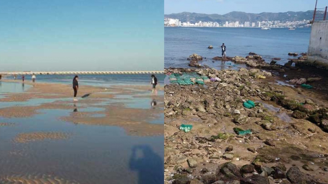 El mar retrocede en Acapulco y Yucatán