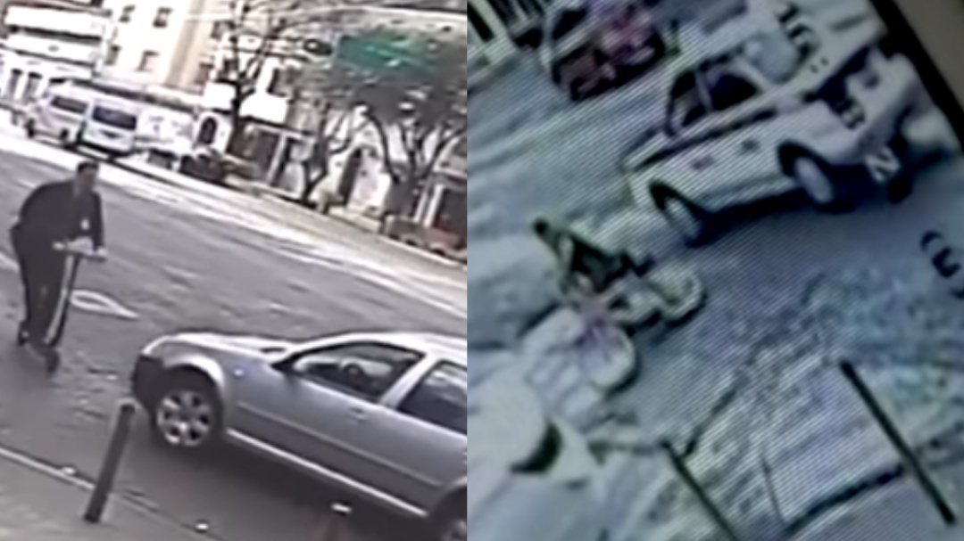 Como si nada; auto que arrolló a usuario de monopatín fue abandonado