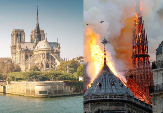 El antes y el después de la Catedral de Notre Dame El antes y el después de la Catedral de Notre Dame