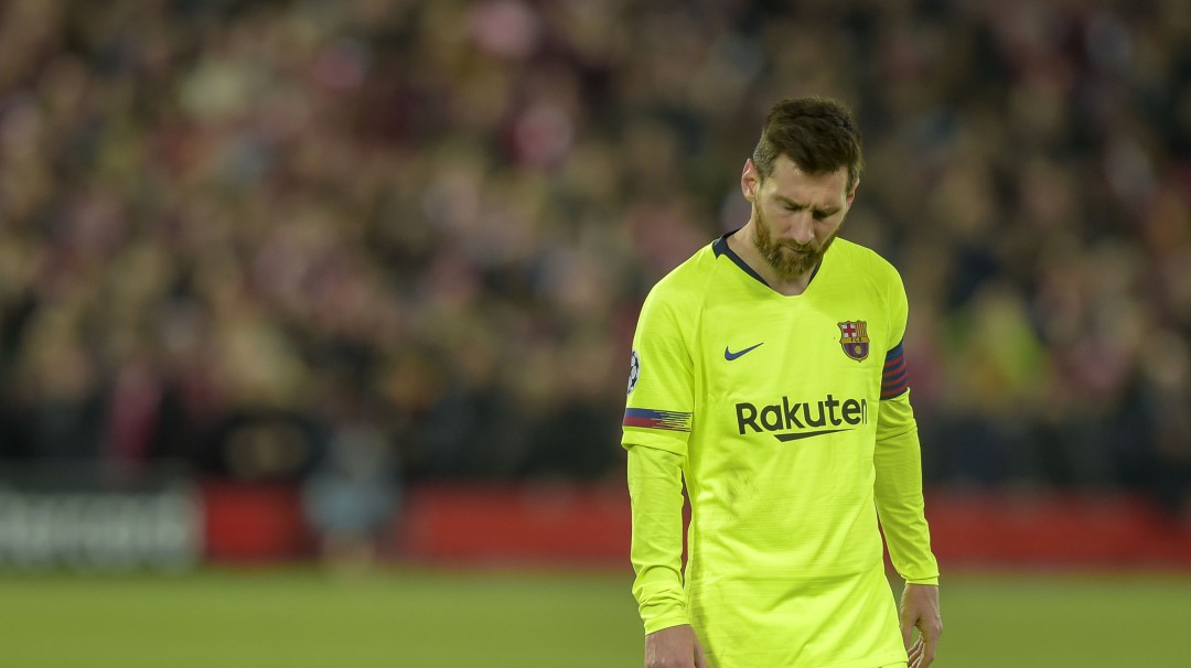 Lionel Messi lloró al ser eliminado de la Champions League