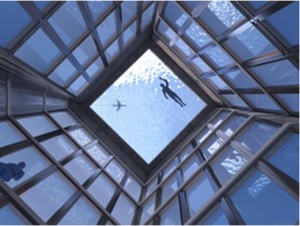 Desde lo alto de un rascacielos; piscina infinita con vistas de 360 grados Desde lo alto de un rascacielos; piscina infinita con vistas de 360 grados