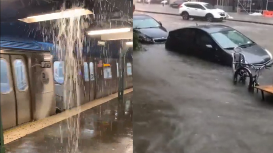El agua hace de las suyas en metro y calles de la Gran Manzana