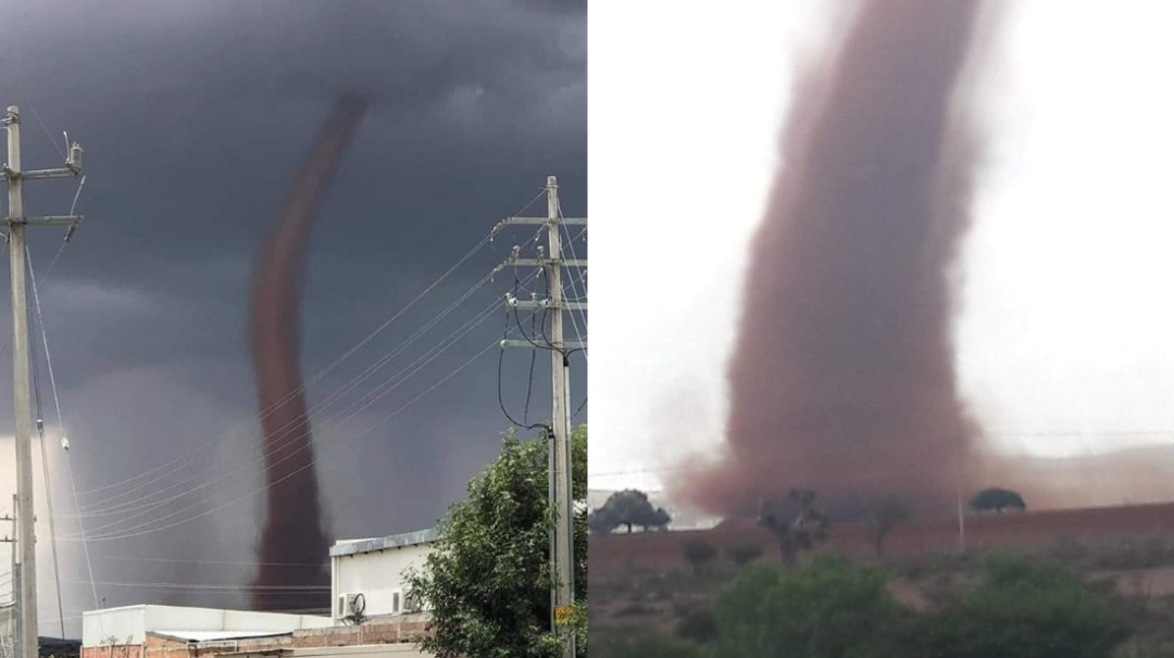 Sorprende tornado a pobladores de Fresnillo, Zacatecas