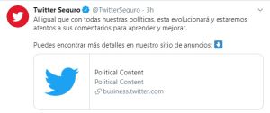 Twitter prohíbe la promoción de contenido político Twitter prohíbe la promoción de contenido político
