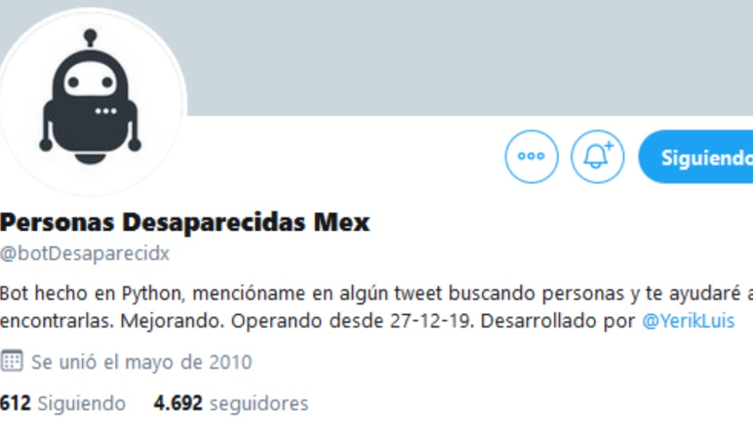 Estudiante mexicano crea bot para ayudar en la búsqueda de desaparecidos