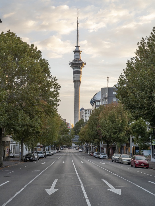 Albert Street en Auckland completamente vacía Albert Street en Auckland completamente vacía