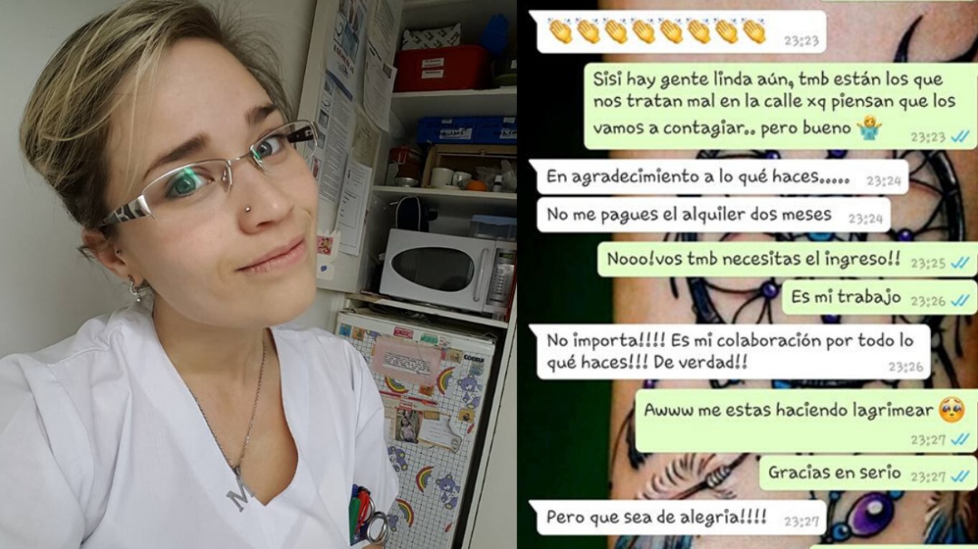 Mujer agradece labor de una enfermera y no le cobra dos meses de renta