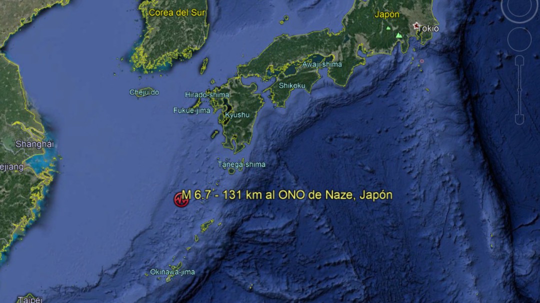 Sismo de magnitud 6.7 sacude suroeste de Japón