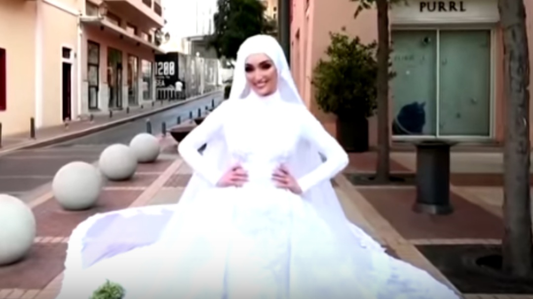 Novia es sorprendida por la explosión en Beirut en su sesión de fotos