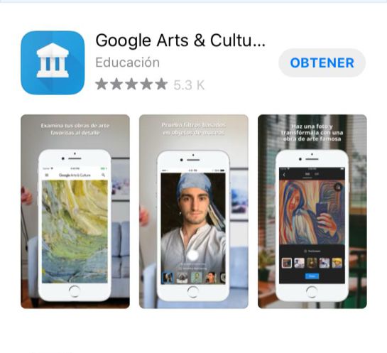 En tu tienda de aplicaciones puedes encontrar la APP Google Arts & Cuture En tu tienda de aplicaciones puedes encontrar la APP Google Arts & Cuture