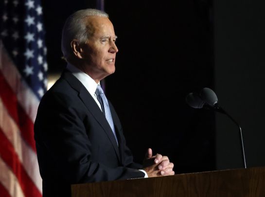 Prometo ser un presidente que unifique y no divida a EU: Joe Biden Prometo ser un presidente que unifique y no divida a EU: Joe Biden
