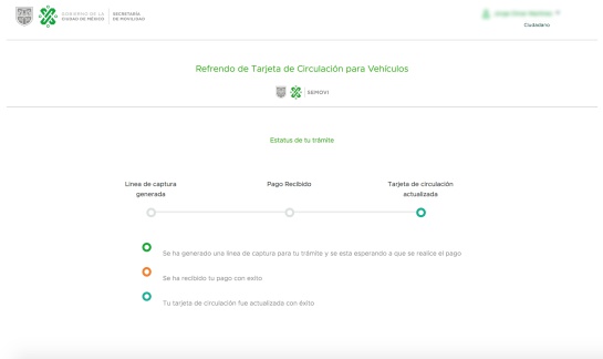 Después de que la renovación de la tarjeta de circulación se realizó deberás imprimir tu comprobante y llevarlo al conducir Después de que la renovación de la tarjeta de circulación se realizó deberás imprimir tu comprobante y llevarlo al conducir