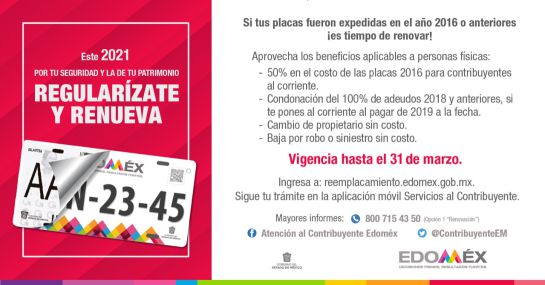 Información sobre reemplacamiento 2021 en el Estado de México Información sobre reemplacamiento 2021 en el Estado de México