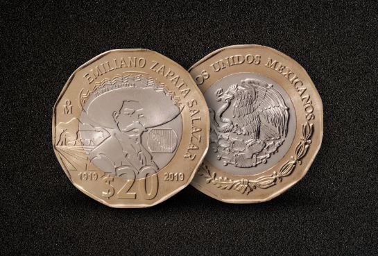 Anverso y reverso de la nueva moneda de 20 pesos. Anverso y reverso de la nueva moneda de 20 pesos.