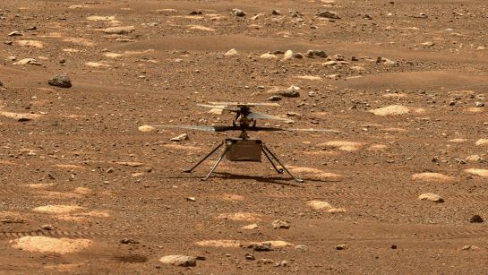 El helicóptero de 4 libras (1.8 kilogramos) aterrizó hace dos meses en el planeta marciano. El helicóptero de 4 libras (1.8 kilogramos) aterrizó hace dos meses en el planeta marciano.