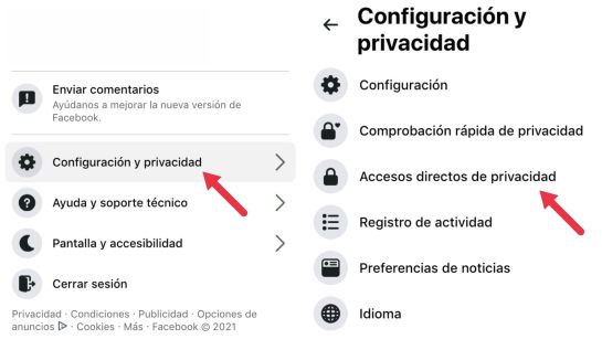 Debes dirigirte y acceder a la sección “Configuración y privacidad”; selecciona “Accesos directos de privacidad”. Debes dirigirte y acceder a la sección “Configuración y privacidad”; selecciona “Accesos directos de privacidad”.
