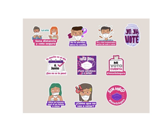 Estos son los stickers “EleccionesMx2021” Estos son los stickers “EleccionesMx2021”