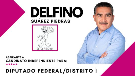 Delfino Suárez Piedras, de 53 años, es uno de los candidatos que aspira a la diputación federal por el Distrito I de Apizaco, Tlaxcala. Delfino Suárez Piedras, de 53 años, es uno de los candidatos que aspira a la diputación federal por el Distrito I de Apizaco, Tlaxcala.