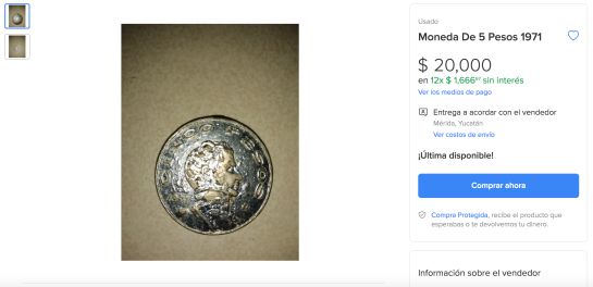 Moneda de 5 pesos con Vicente Guerrero. Moneda de 5 pesos con Vicente Guerrero.
