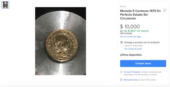 Moneda de 5 centavos con Josefa Ortiz de Domínguez. Moneda de 5 centavos con Josefa Ortiz de Domínguez.
