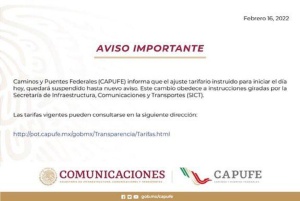 Suspende Capufe incremento de tarifas en casetas Suspende Capufe incremento de tarifas en casetas