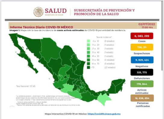 México suma 24 mil 610 nuevos casos de COVID-19 en 24 horas México suma 24 mil 610 nuevos casos de COVID-19 en 24 horas