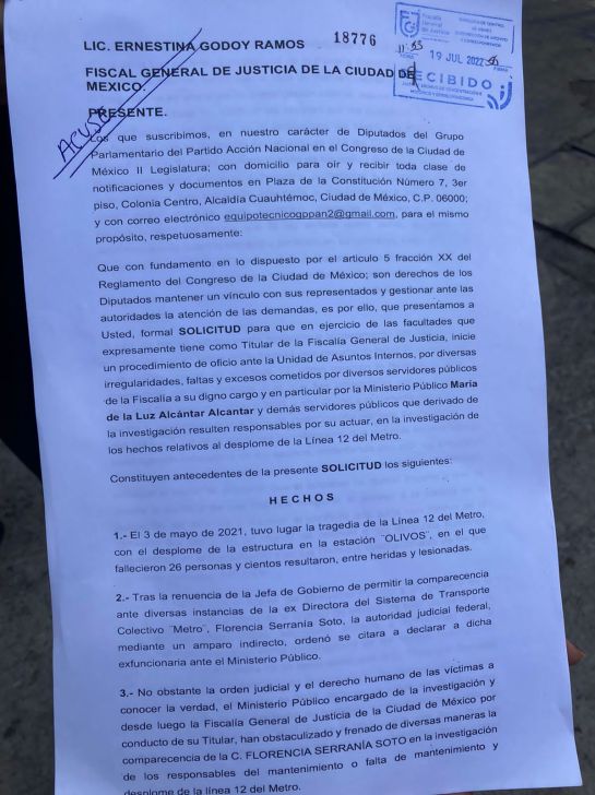 Interpone PAN queja contra MP que impidió comparecencia de Serranía por L12 Interpone PAN queja contra MP que impidió comparecencia de Serranía por L12