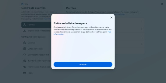 Instagram o Facebook verificados Instagram o Facebook verificados