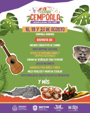 Más de 100 actividades en el 1er Festival Cempoala del 18 al 20 de agosto Más de 100 actividades en el 1er Festival Cempoala del 18 al 20 de agosto