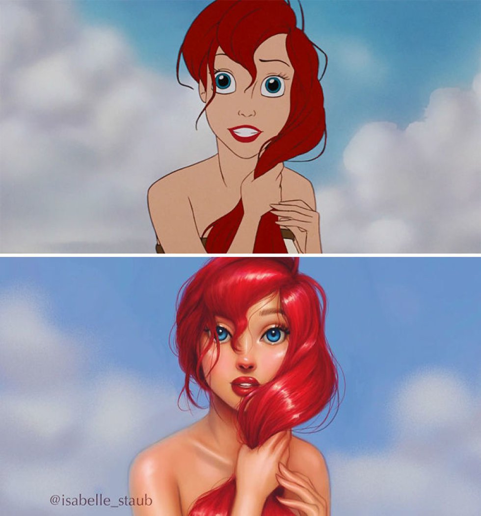 Ilustradora reinterpreta a las princesas Disney para darles un toque más realista