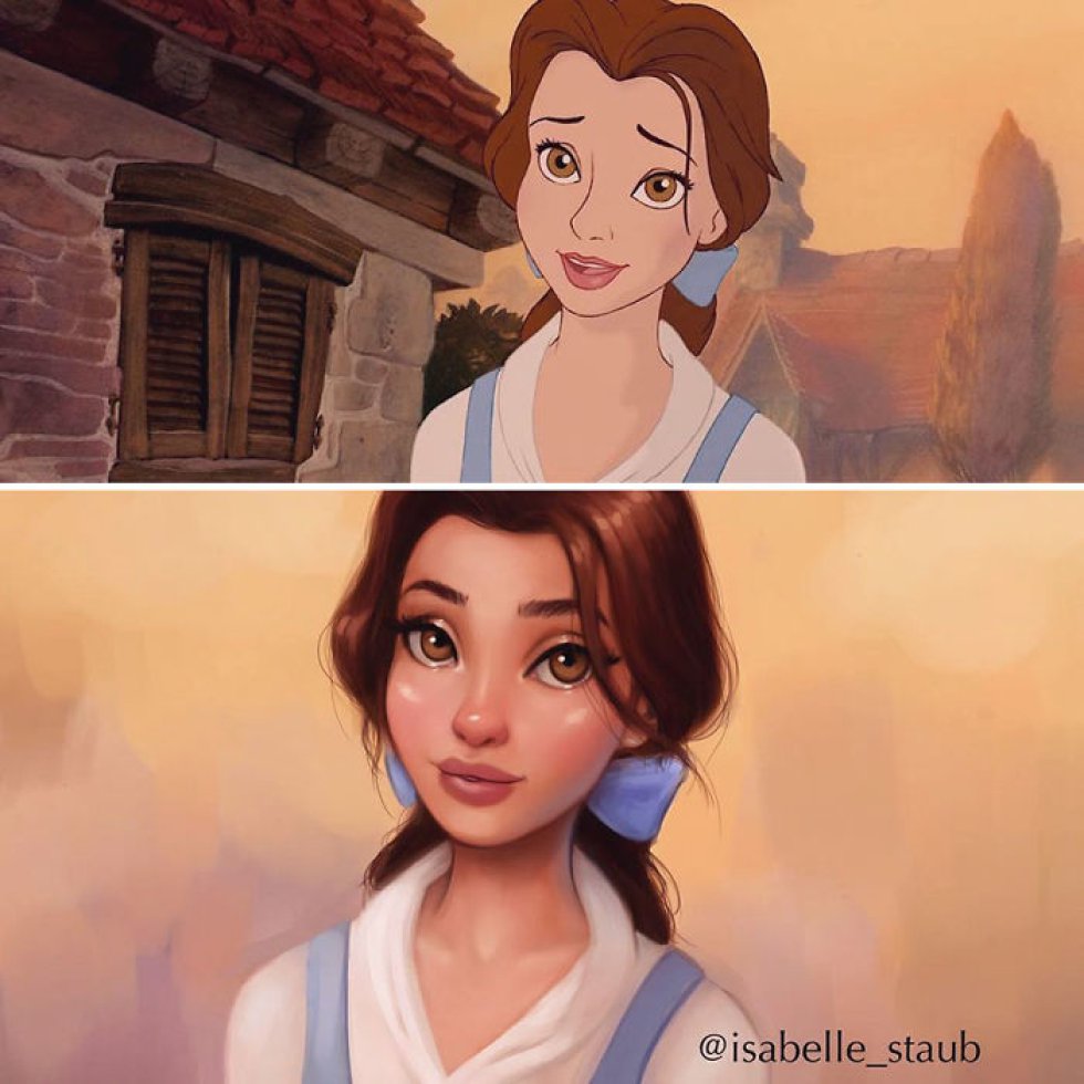 Ilustradora reinterpreta a las princesas Disney para darles un toque más realista